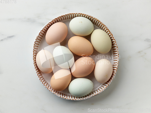 Image of bowl of fresh raw bio eggs