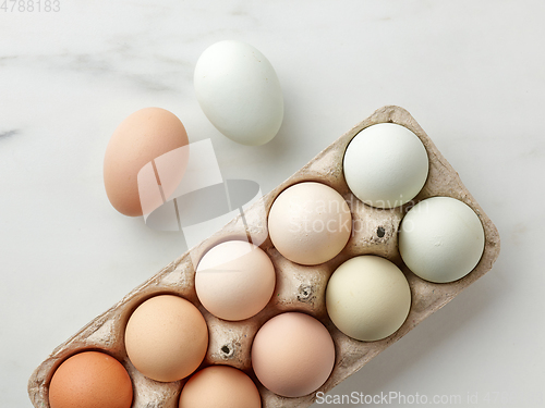 Image of fresh raw bio eggs