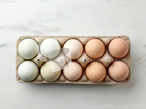Image of fresh raw bio eggs
