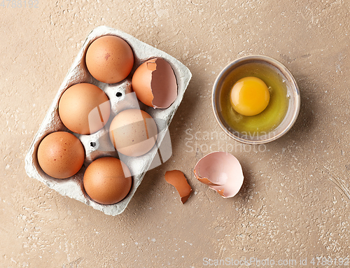 Image of brown chicken eggs