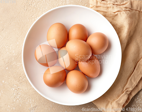 Image of brown chicken eggs