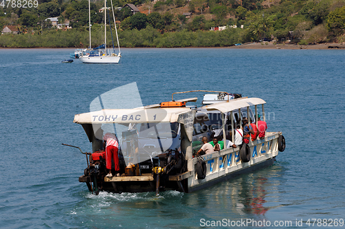 Image of Malagasy freighter ship in Nosy Be bay, Madagascar