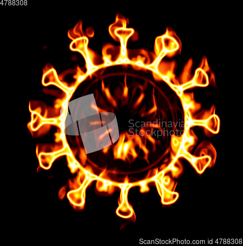 Image of covid 19 corona virus burning