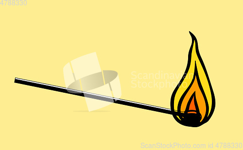 Image of a burning match symbol illustration