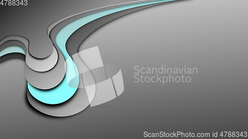 Image of gray layers background with turquoise part