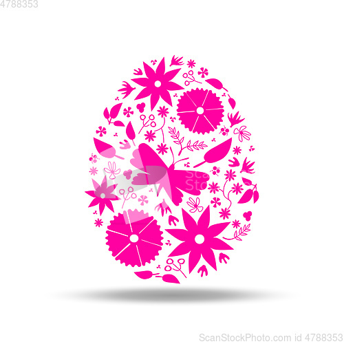 Image of easter egg floral decoration pink