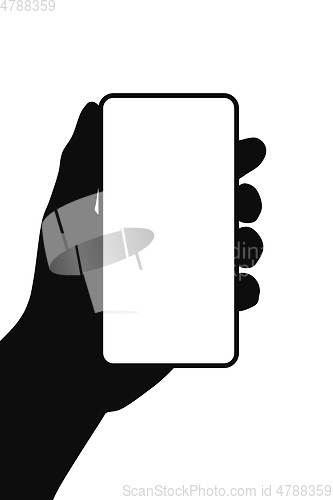 Image of mobile phone in hand symbol