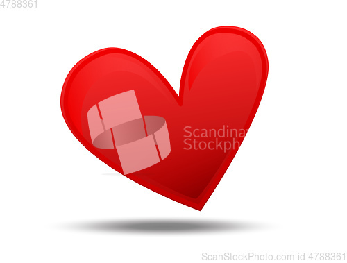 Image of red heart on white background