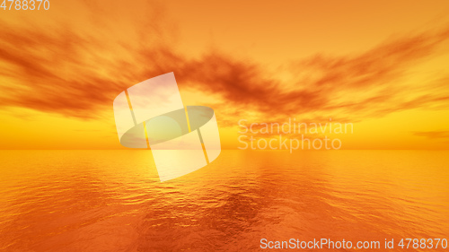 Image of beautiful sunset at the calm ocean dream
