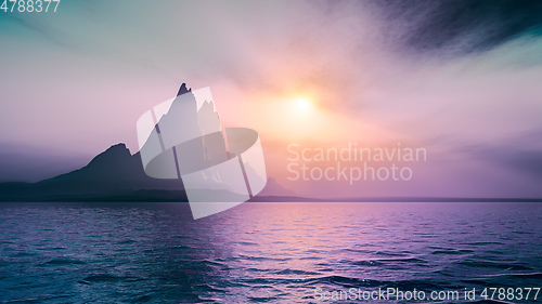 Image of Mountain island view from the sea