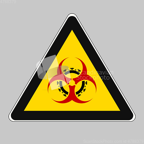 Image of biohazard sign with a corona virus