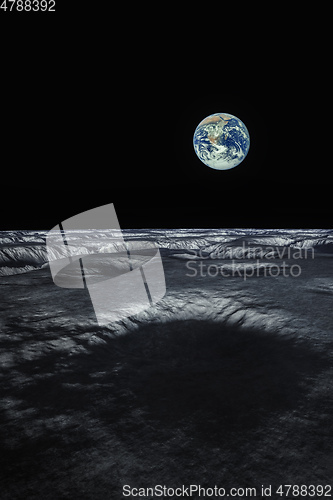 Image of view to our planet earth from moon
