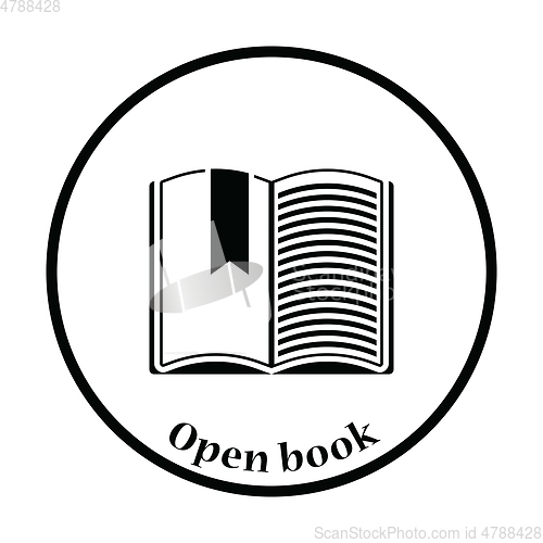 Image of Icon of Open book with bookmark