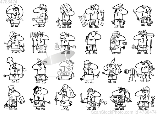 Image of occupations set coloring page