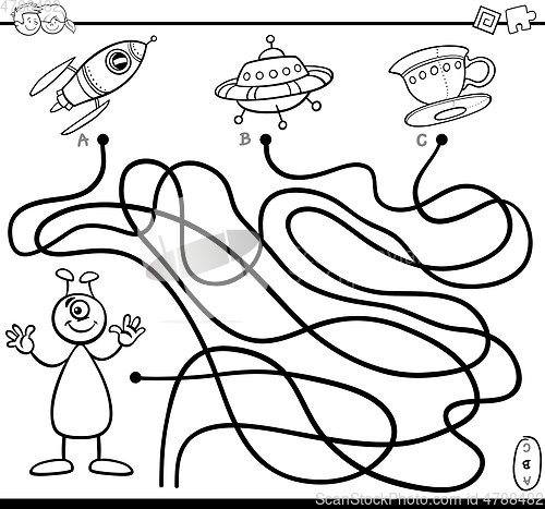 Image of maze game coloring page
