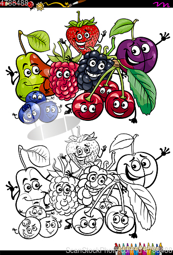 Image of funny fruits coloring book