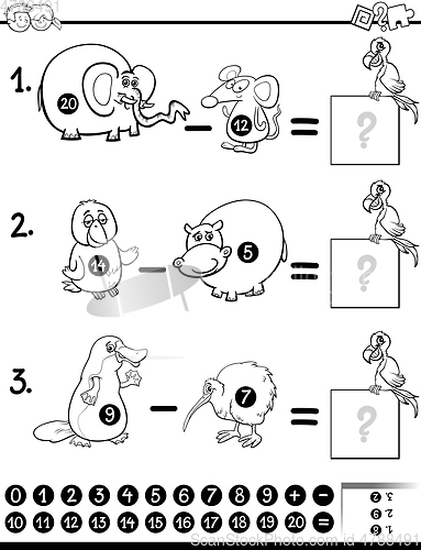 Image of subtraction game for coloring