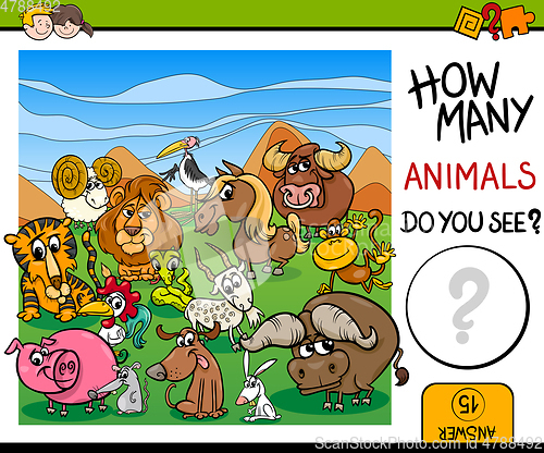 Image of count animals game for kids