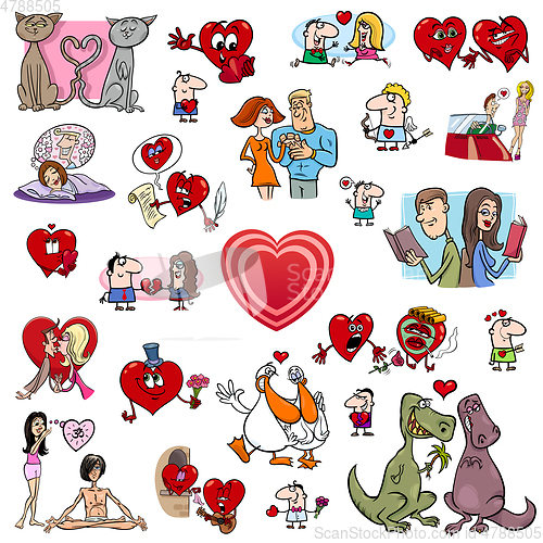 Image of valentine cartoons set