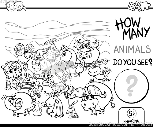 Image of count the animals for coloring