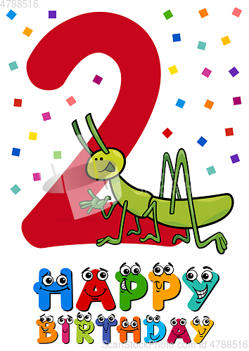 Image of second birthday cartoon card