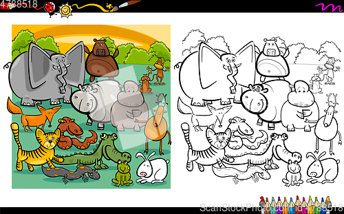 Image of wild animals coloring page