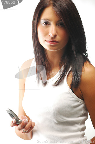 Image of Young woman with cellphone