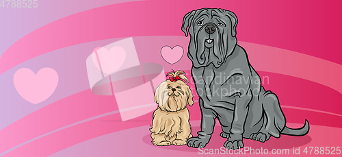 Image of dogs in love valentine card