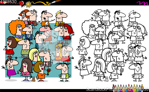 Image of people group coloring book