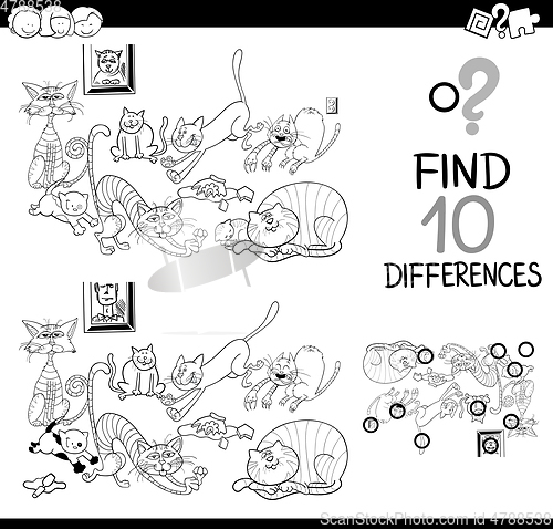 Image of game of differences with cats