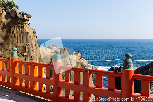 Image of Aoshima temple and seascape