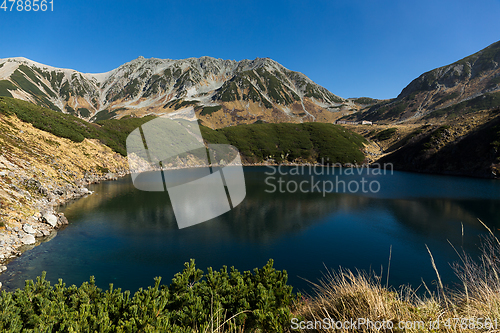 Image of Mikurigaike pond in the Tateyama mountain range in Toyama