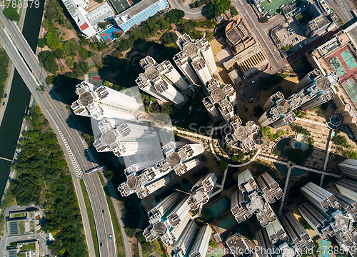 Image of Top view of hong kong urban