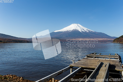 Image of Lake Yamanaka and mountain Fuji