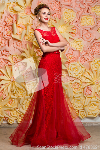 Image of beautiful girl in wedding gown