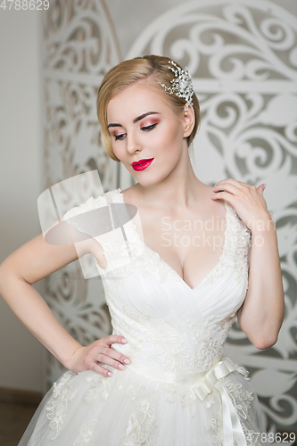 Image of beautiful girl in wedding gown