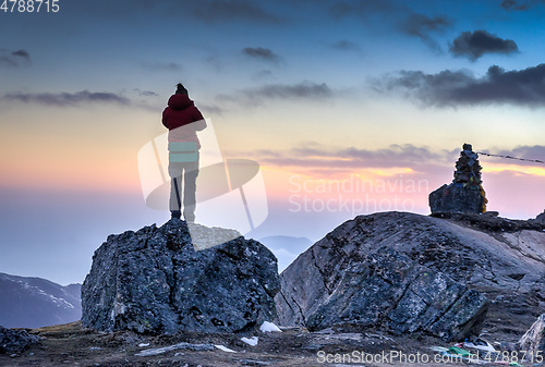 Image of Girl in Nepal trekking adventure