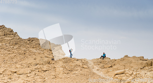 Image of Hiking in israeli stone desert