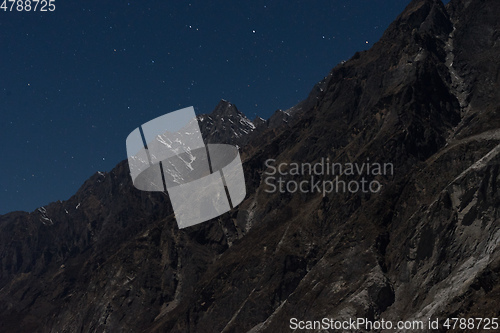 Image of Night landscape in Langtand valley trek