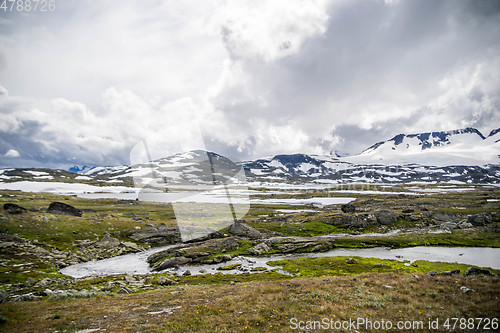 Image of Travel in Norway mountains at summer