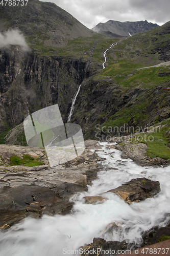 Image of Waterfall in Norway summer travel