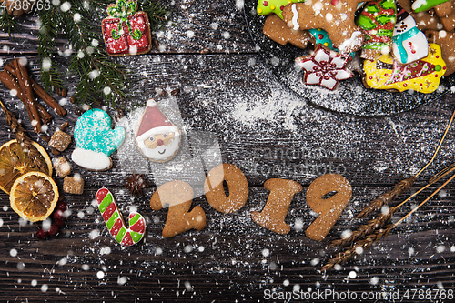 Image of Different ginger cookies 2019 year