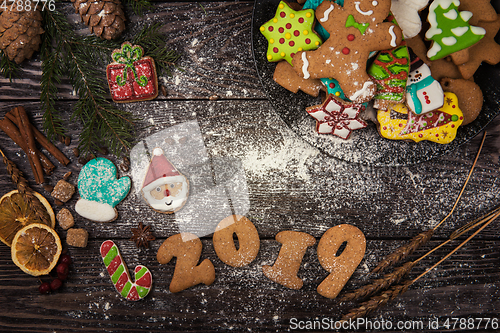 Image of Different ginger cookies 2019 year