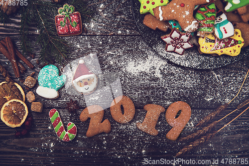 Image of Different ginger cookies 2019 year