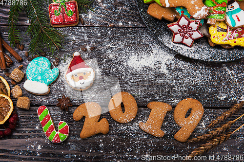 Image of Different ginger cookies 2019 year