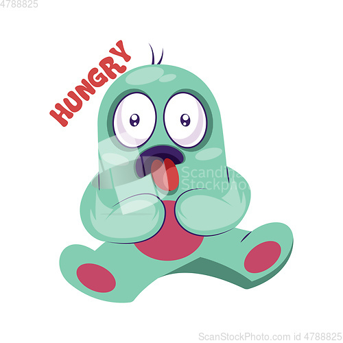 Image of Hungry blue monster vector illustration on a white background
