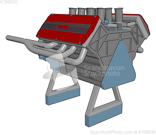 Image of Different parts of engine vector or color illustration