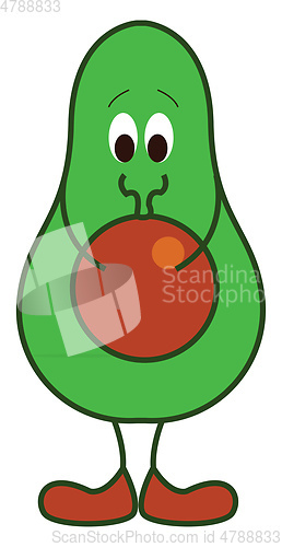 Image of Little shy avocadoillustration vector on white background