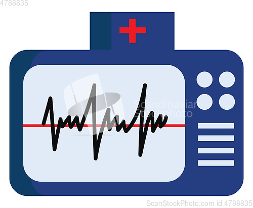 Image of Blue color electrocardiogram with normal ECG vector or color ill