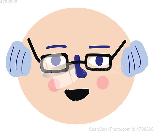 Image of Cartoon of a grandfather with black eyeglasses vector illustrati